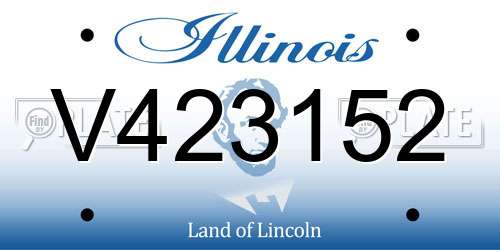 V423152 Illinois License Plate