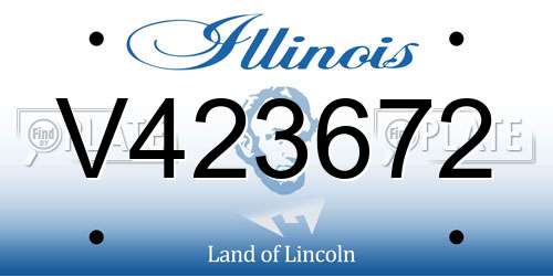 V423672 Illinois License Plate