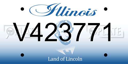 V423771 Illinois License Plate