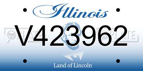 V423962 Illinois License Plate