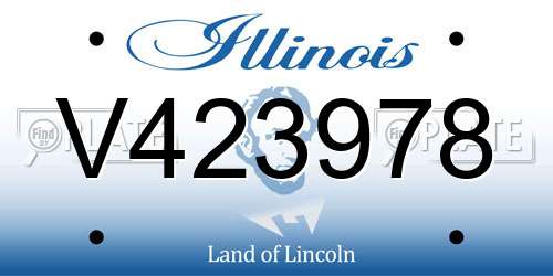 V423978 Illinois License Plate