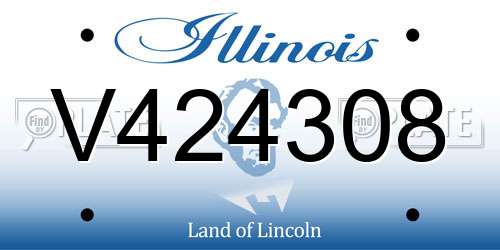 V424308 Illinois License Plate