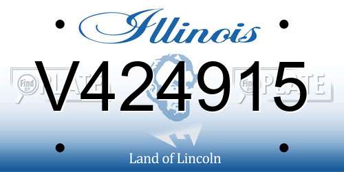 V424915 Illinois License Plate