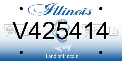V425414 Illinois License Plate