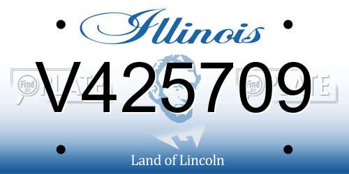 V425709 Illinois License Plate