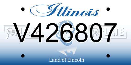 V426807 Illinois License Plate