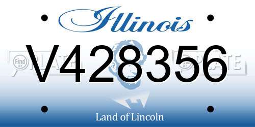 V428356 Illinois License Plate