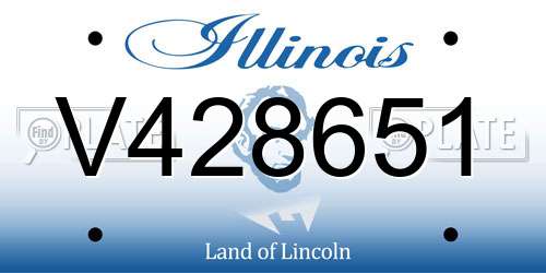 V428651 Illinois License Plate