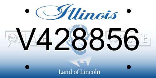 V428856 Illinois License Plate