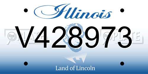 V428973 Illinois License Plate