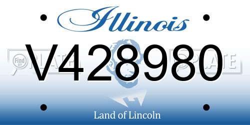V428980 Illinois License Plate