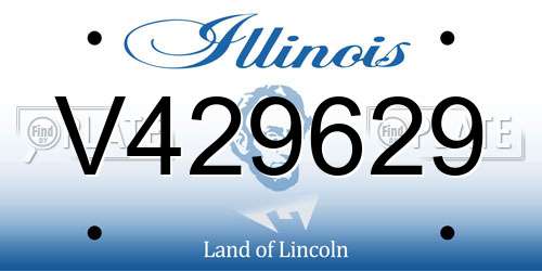 V429629 Illinois License Plate