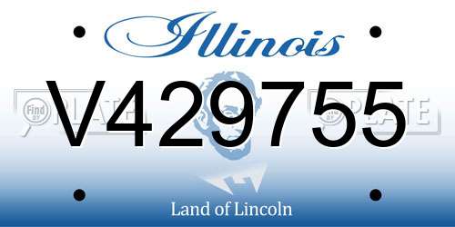 V429755 Illinois License Plate