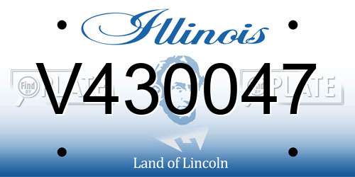 V430047 Illinois License Plate