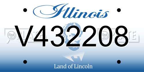 V432208 Illinois License Plate