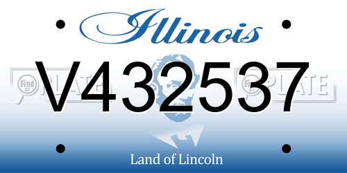 V432537 Illinois License Plate
