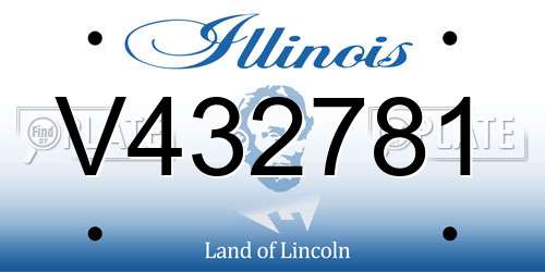 V432781 Illinois License Plate