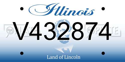 V432874 Illinois License Plate