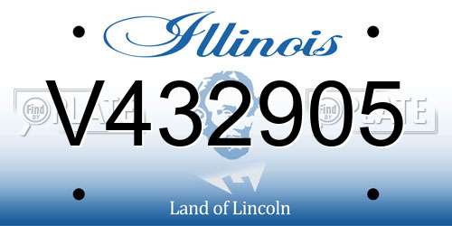 V432905 Illinois License Plate