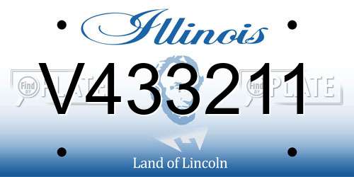 V433211 Illinois License Plate