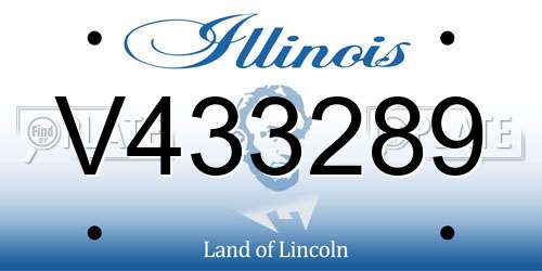V433289 Illinois License Plate