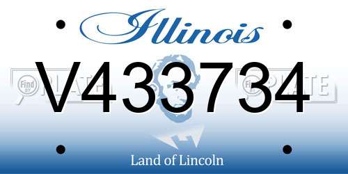 V433734 Illinois License Plate
