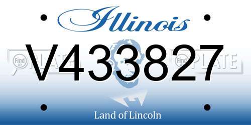 V433827 Illinois License Plate