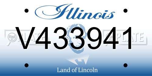 V433941 Illinois License Plate