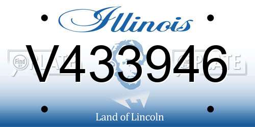 V433946 Illinois License Plate