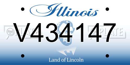 V434147 Illinois License Plate