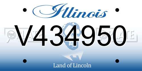 V434950 Illinois License Plate
