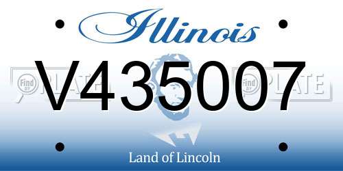 V435007 Illinois License Plate