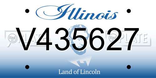 V435627 Illinois License Plate