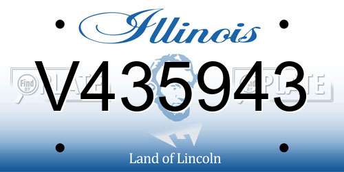 V435943 Illinois License Plate