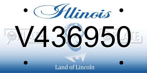 V436950 Illinois License Plate