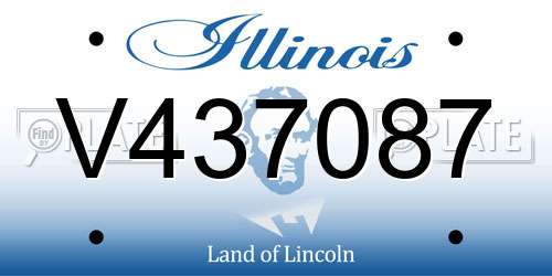 V437087 Illinois License Plate