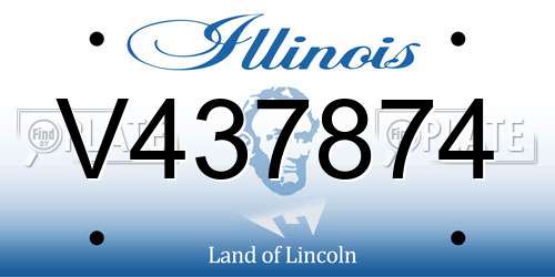 V437874 Illinois License Plate