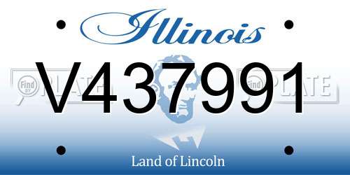 V437991 Illinois License Plate