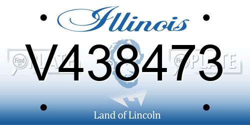 V438473 Illinois License Plate