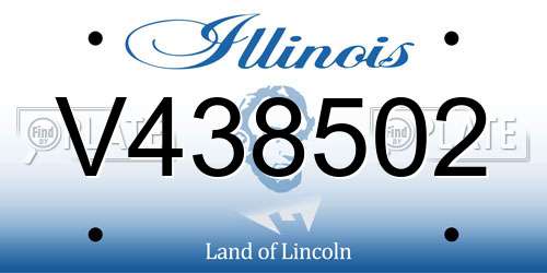 V438502 Illinois License Plate