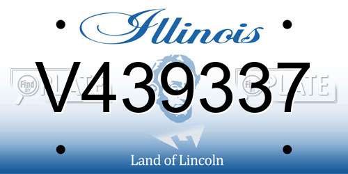 V439337 Illinois License Plate