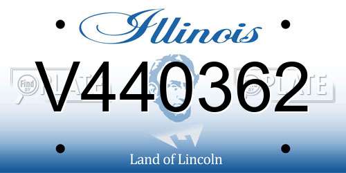 V440362 Illinois License Plate