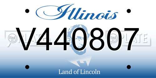V440807 Illinois License Plate