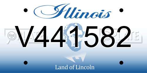 V441582 Illinois License Plate