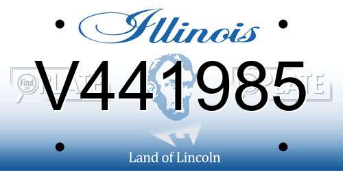 V441985 Illinois License Plate