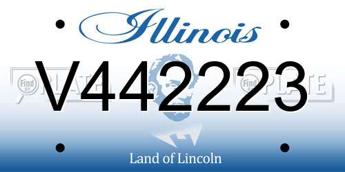 V442223 Illinois License Plate