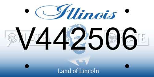 V442506 Illinois License Plate