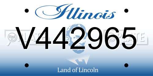 V442965 Illinois License Plate