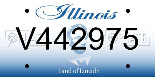 V442975 Illinois License Plate