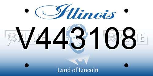 V443108 Illinois License Plate